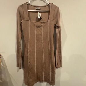 Hollister Tan Long Sleeve Dress